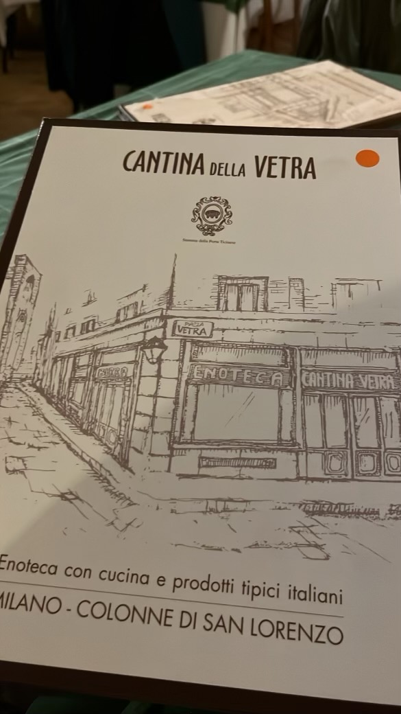 Cantina Della Vetra Menu Cover Milan